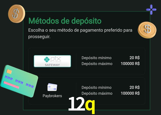 O cassino 12q oferece uma grande variedade de métodos de pagamento